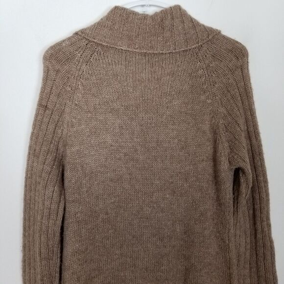 Carducci Women Wool Alpaca Cardigan Sweater Sz M Beige Button Up Long Boho - Picture 5 of 8